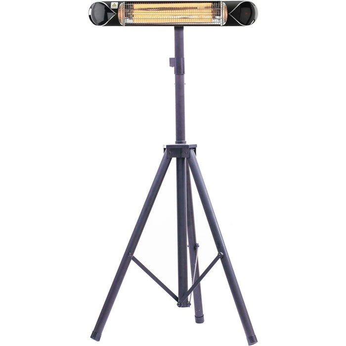 Almo HAN1052ICBLK-TP 35.4-In. Wide Electric Carbon Infrared Heat Lamp with Remote Control and Tripod Stand