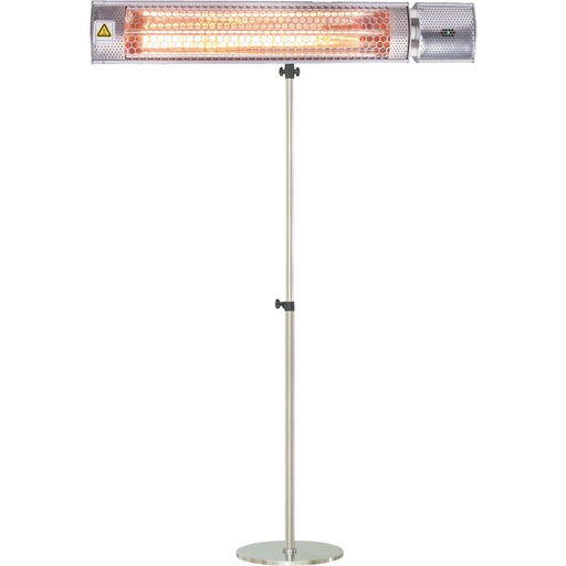 Almo HAN1053IC-SD 26.5-In. Modern Halogen Infrared Electric Steel Heater with Remote and Stainless Steel Stand Silver - 4.2 in. x 26.50 in. x 2.80 in.