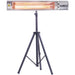 Almo HAN1053IC-TP 26.5-In. Modern Halogen Infrared Electric Steel Heater with Remote and Tripod Stand Silver - 4.2 in. x 26.50 in. x 2.80 in.