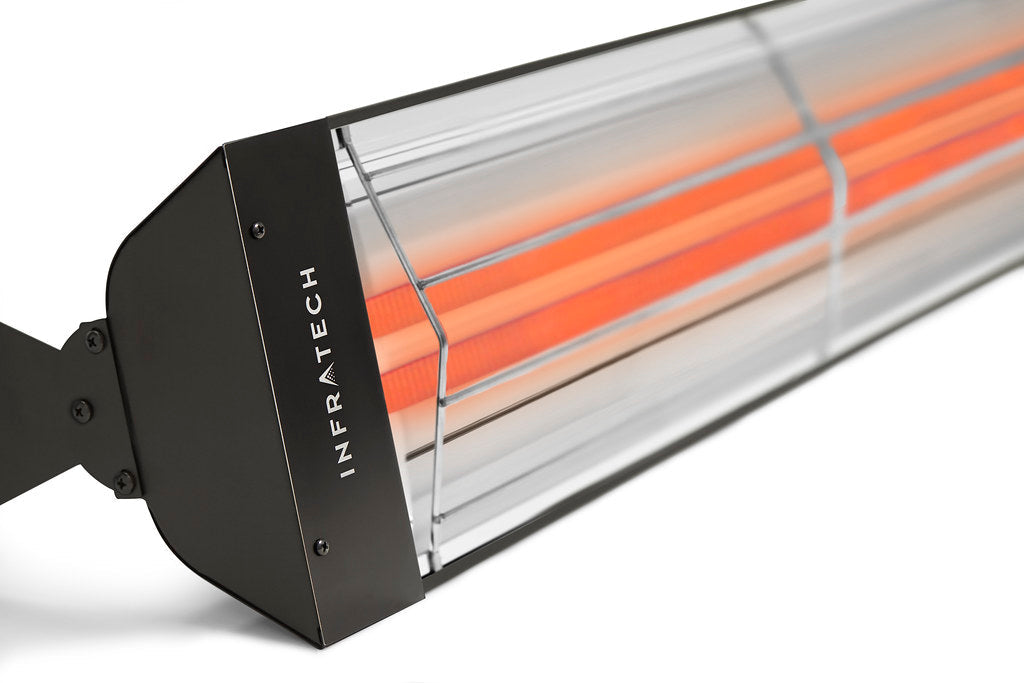 Infratech WD Series Dual Element WD4027BL 4000 Watts 277V 14 Amps Infrared Electric Patio Heater 39 x 8 x 3 in. Black Color