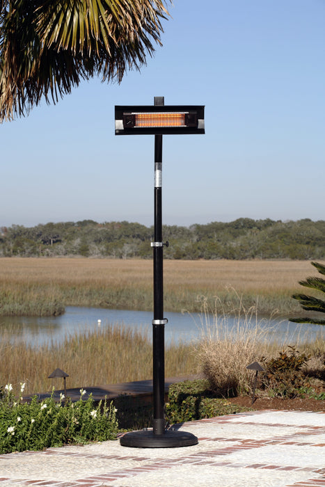 Well Traveled Living 02678 - Black Powder Coated Steel Telescoping Offset Pole Mounted Infrared Patio Heater - Black