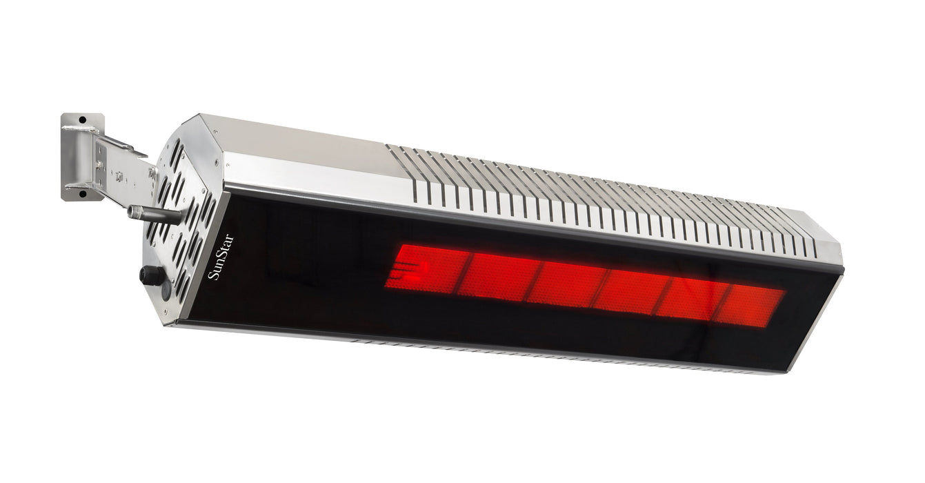 Sunstar Marine Grade Series N7 MGL1560 35000-24000 BTUs Natural Gas Radiant Infrared Angled Mount Patio Heater in 48 x 11.8 x 9.6 in. - Stainless Steel Color