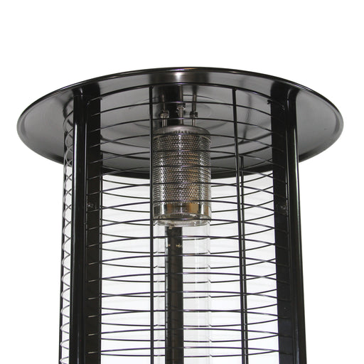 RADtec EF-CLEAR Ellipse Flame 80" Propane Gas Patio Heater - 78 x 22.5 x 22.5 in. - Black Color