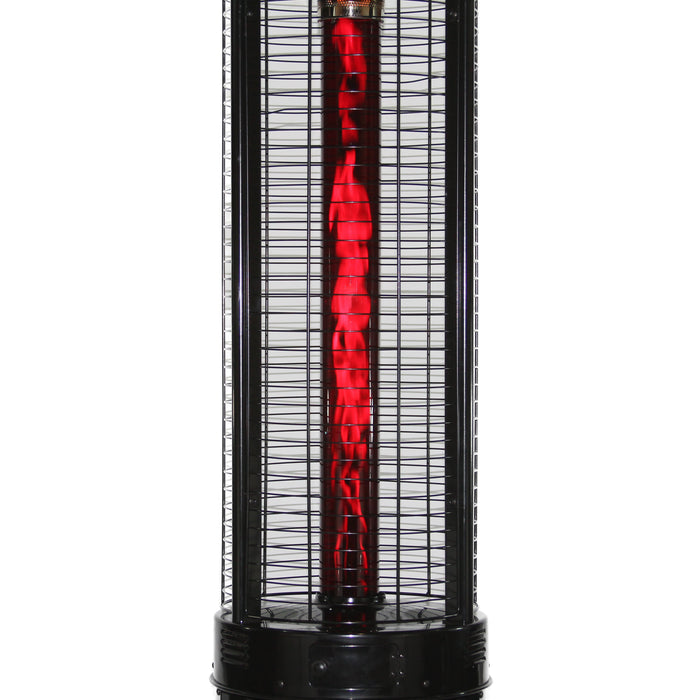 RADtec EF-RUBY Ellipse Flame 80" Propane Gas Patio Heater - 78 x 22.5 x 22.5 in. - Black Color