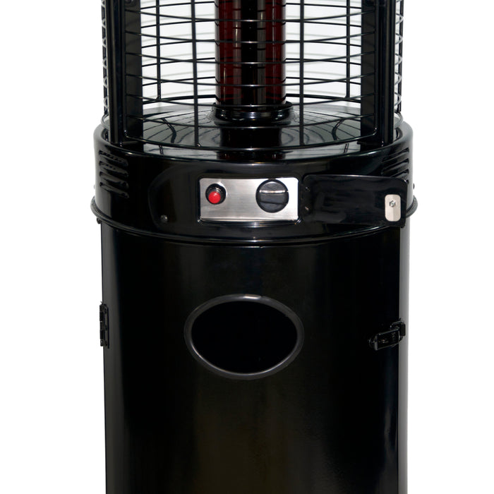 RADtec EF-RUBY Ellipse Flame 80" Propane Gas Patio Heater - 78 x 22.5 x 22.5 in. - Black Color