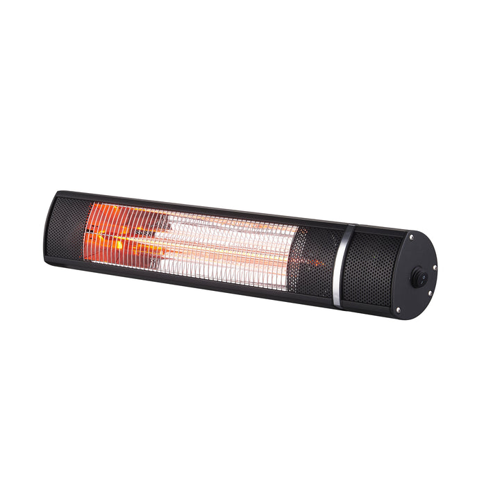 RADtec G15R Genesis Series (1500 Watts/110V) 25" Golden Tube Infrared Electric Patio Heater - 25 x 5 x 4 in. - Black Color