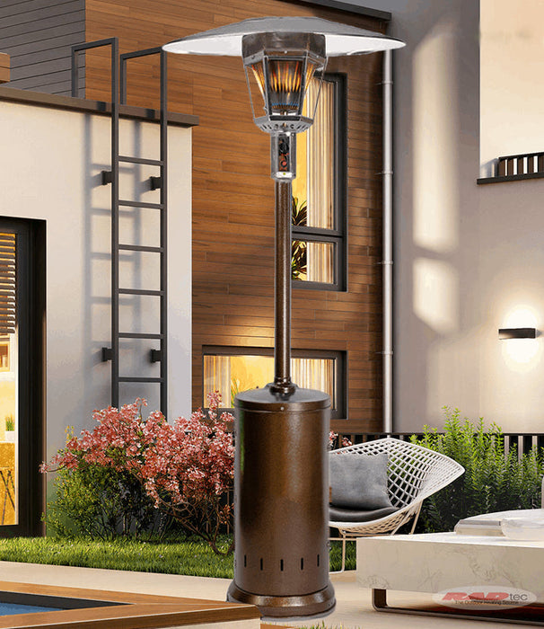 RADtec RF-ABNG Real Flame 96" Natural Gas Patio Heater - 19 x 19 x 96 in. - Antique Bronze Color