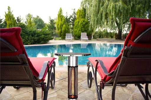 RADtec SBT-15S Electric Bistro Table (1500 Watts/110V) Infrared Electric Patio Heater - 24 x 24 x 30 in. - Aluminum Color