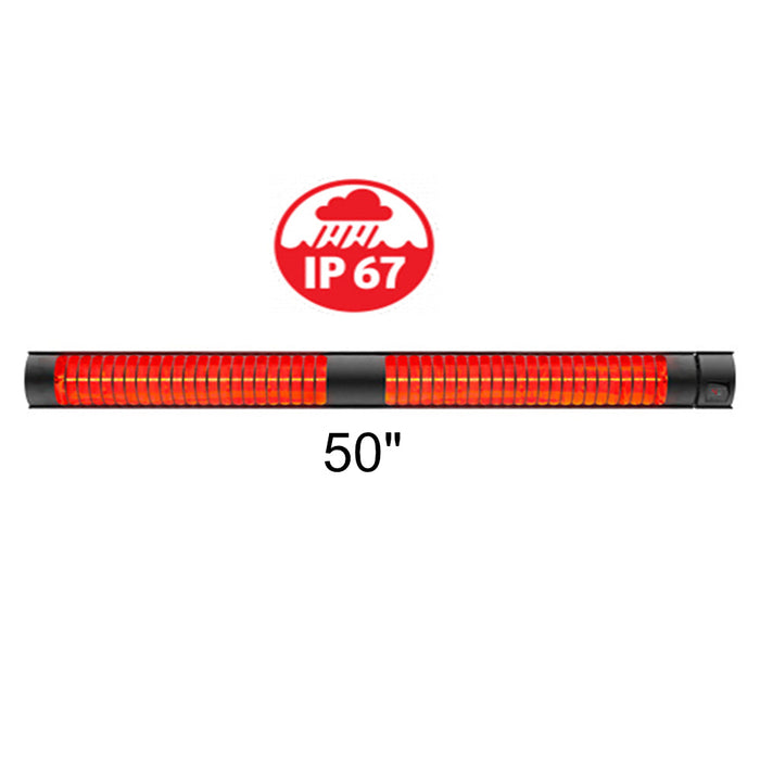 RADtec T4000/12R Torrid Series (4000 Watts/220V) 50" Weatherproof Infrared Electric Patio Heater - 50 x 6 x 5 in. - Black Color