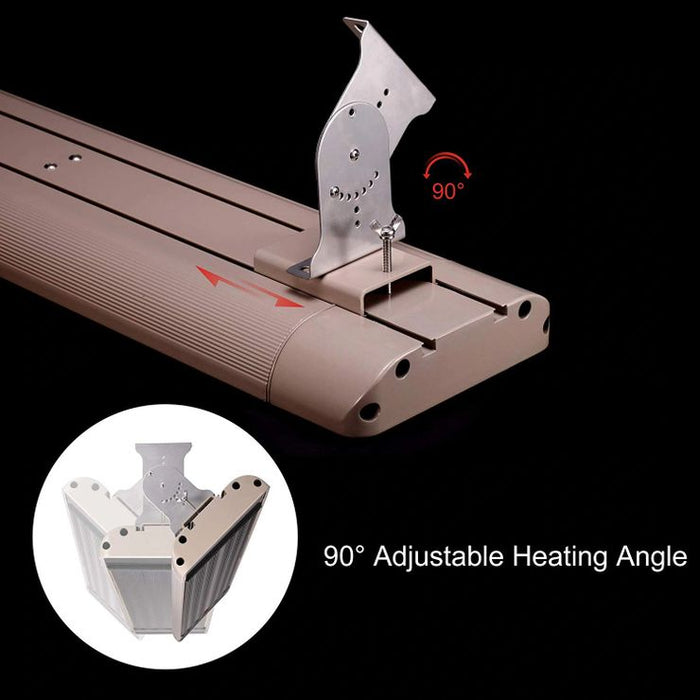 RADtec X33R X Series (3300 Watts/220V) 72" Weather Resistant Zero Light Infrared Electric Patio Heater - 72 x 8 x 2 in. - Beige Color